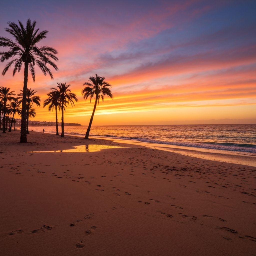Agadir Beach at Sunset