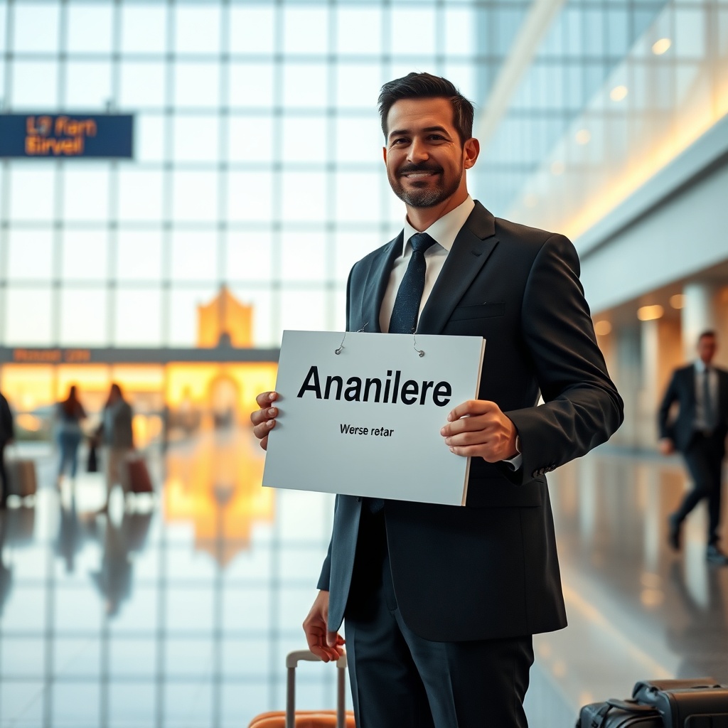 Private transfer from Casablanca airport to cruise port, with a driver holding a name sign in the arrivals hall.