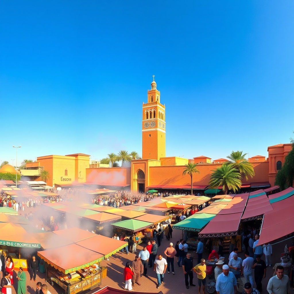 A full-day Marrakech trip from Casablanca, considered one of the best shore excursions from Casablanca, lets visitors experience the vibrant Jemaa el-Fnaa square and the iconic Koutoubia Mosque.